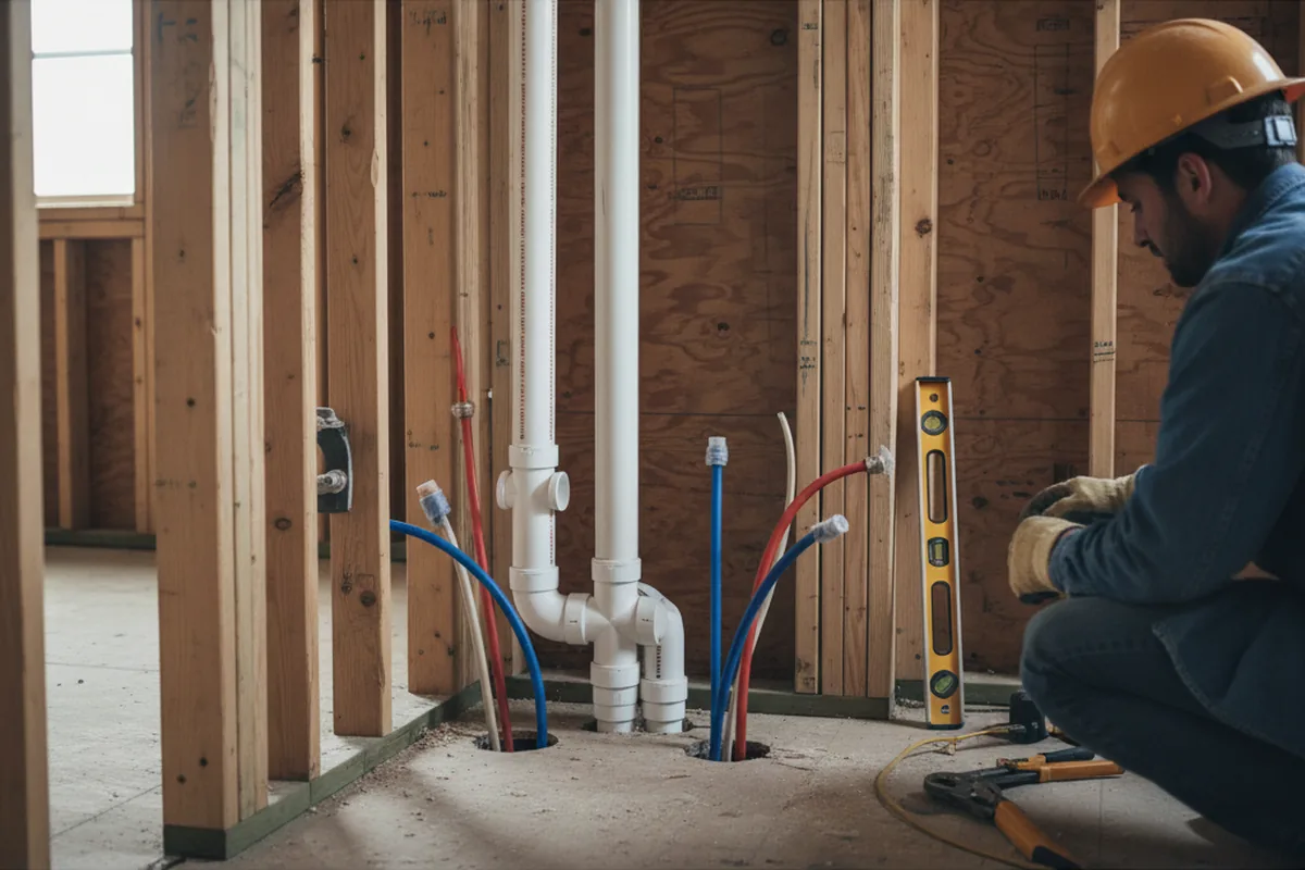 Drain and supply rough-in during Garbage Disposal Repair in South Haven